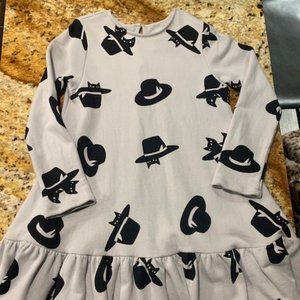 Omami mini cat in a hat ruffle dress